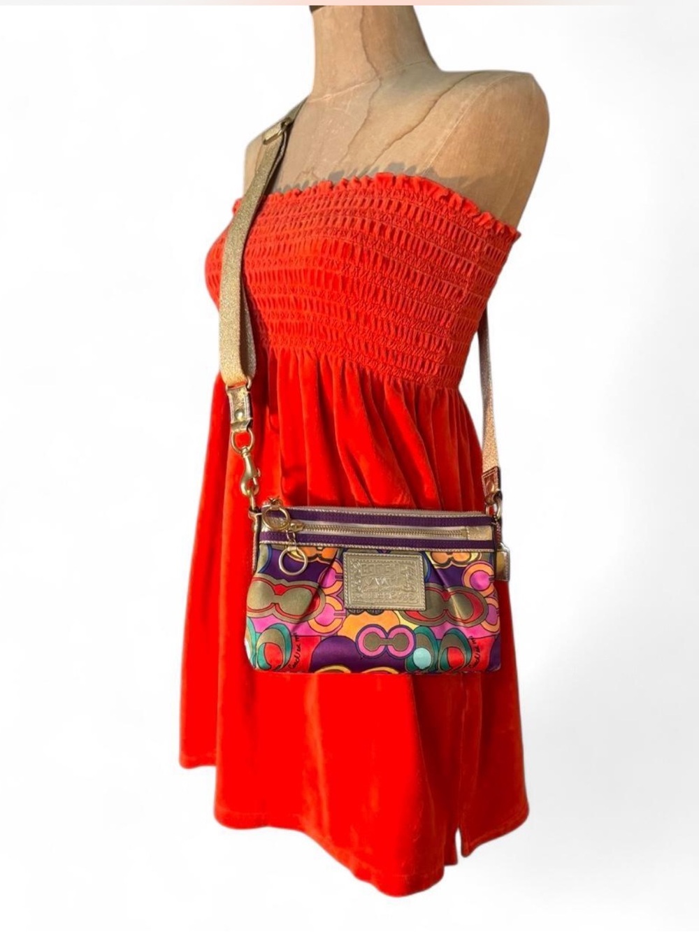 Coach Poppy Pop C Graffiti Satin Crossbody Bag